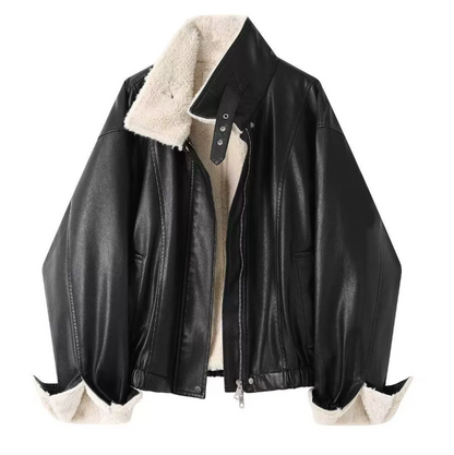 Ultra-Short Chenille Fur-Collar Jacket