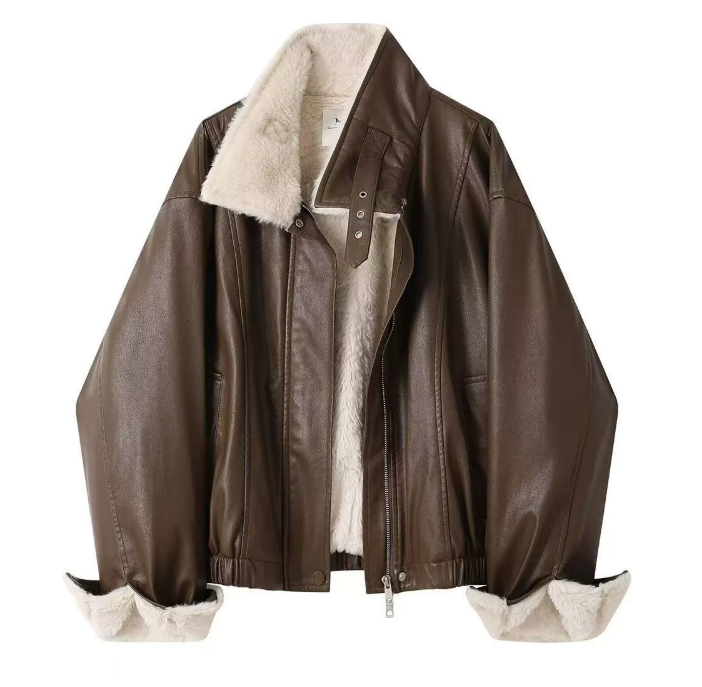 Ultra-Short Chenille Fur-Collar Jacket