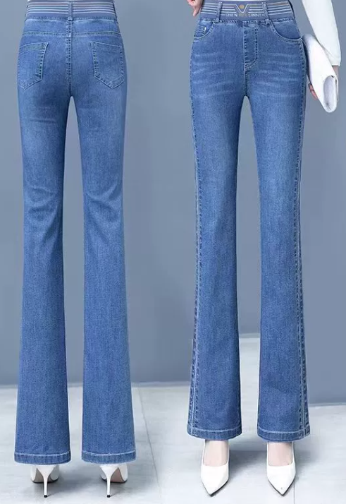 Slightly-Flared Embroidered Pants