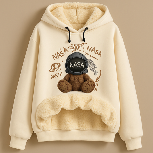 NASA Teddy Bear Fleece Hoodie