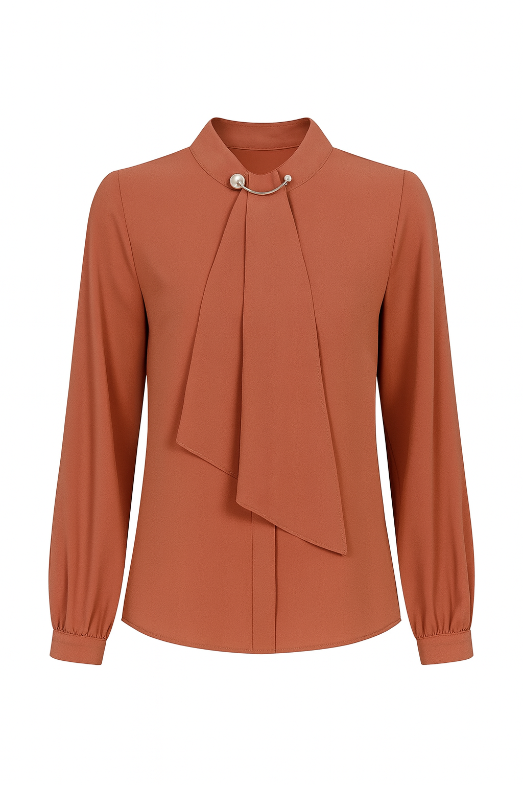 Lantern-Sleeve Korean Chiffon Top