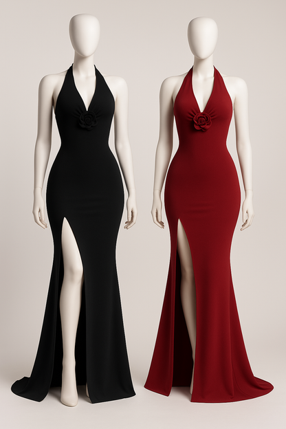 Floral Halter Maxi Dress