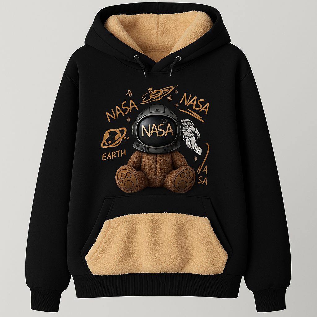 NASA Teddy Bear Fleece Hoodie