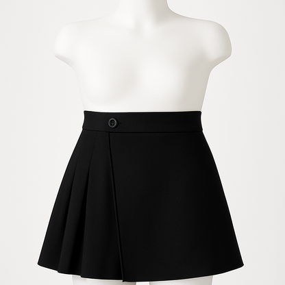 Premium A-Line Wrap Pleated Mini Skirt
