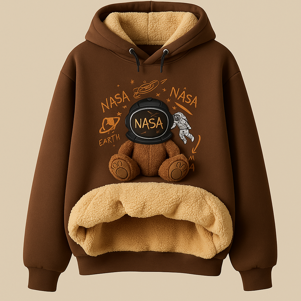 NASA Teddy Bear Fleece Hoodie