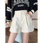 Harajuku High-Waist PU Leather A-Line Shorts