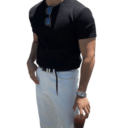 V-Neck Slim Long-Sleeve Men’s Shirt