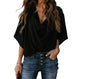 American Loose V-Neck Chiffon Tee