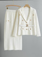 Cross-Border Knitted Suit Collar Coat & Skirt Set