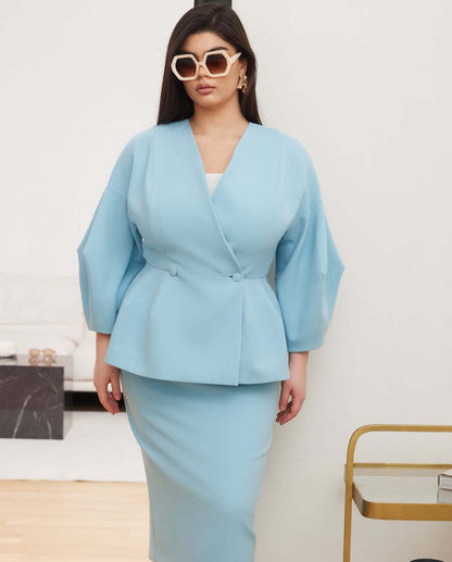 Bubble Sleeve Dress Suit