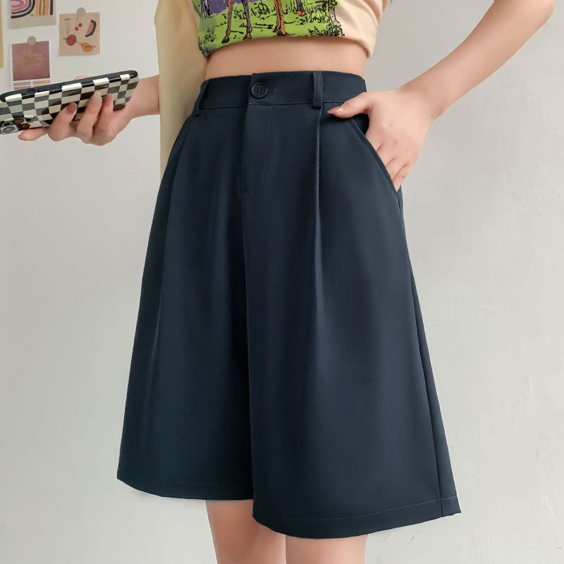 A-Line High-Waist Summer Suit Shorts