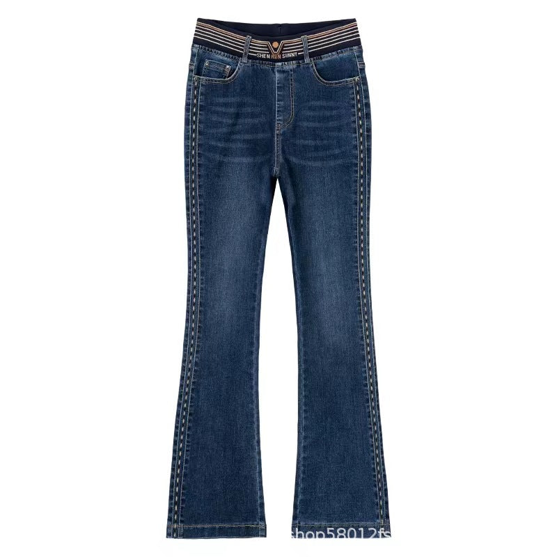 Slightly-Flared Embroidered Pants