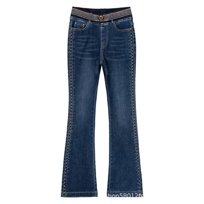 Slightly-Flared Embroidered Pants