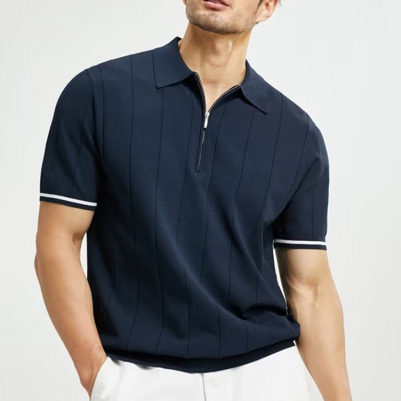 Short-Sleeve Striped Polo
