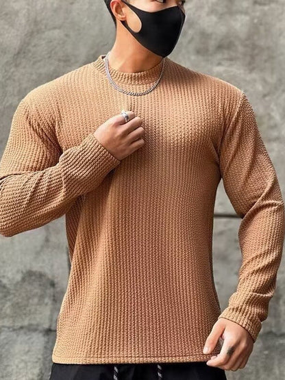 Round Neck Long-Sleeved Men's Activewear T-Shirt