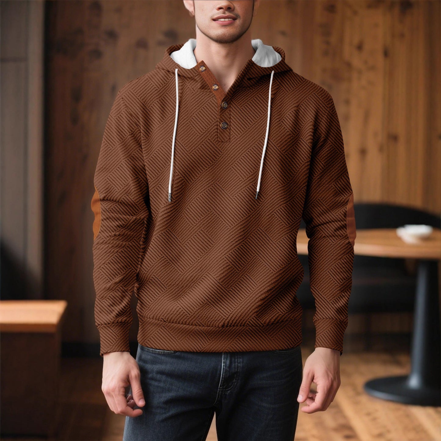 Jacquard Hooded Sweatshirt