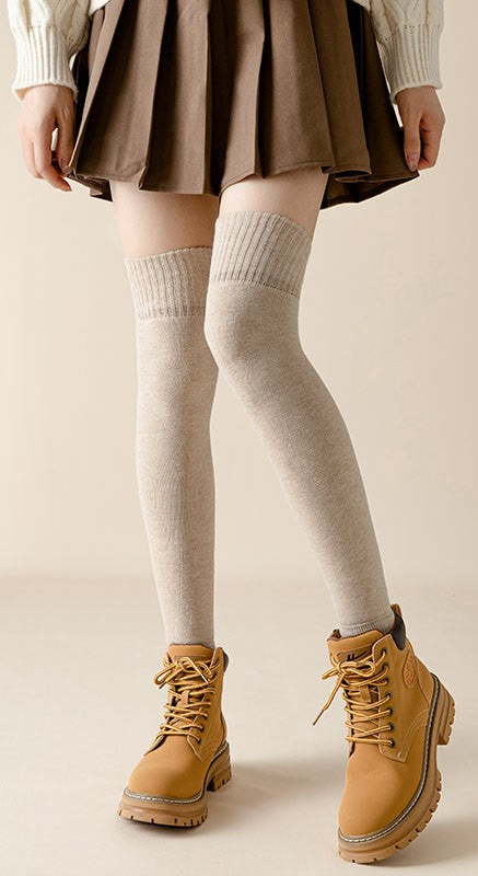 Women’s Fleece-Lined Long Tube Knee Socks