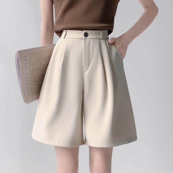 A-Line High-Waist Summer Suit Shorts