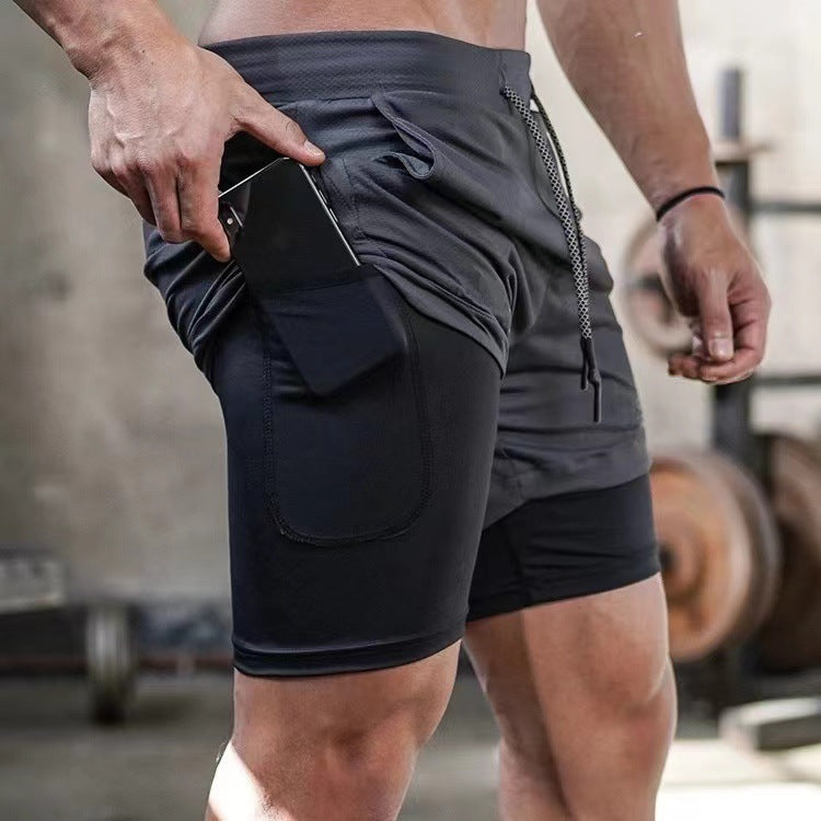 Double-Layer Quick-Dry Sports Shorts