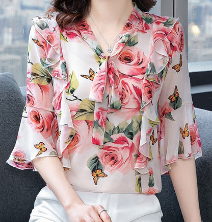 Floral Breeze Chiffon Top