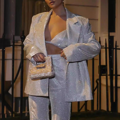 Metallic 3-Piece Suit Set