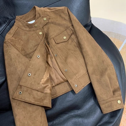 Minimalist POLO Collar Long-Sleeve Top