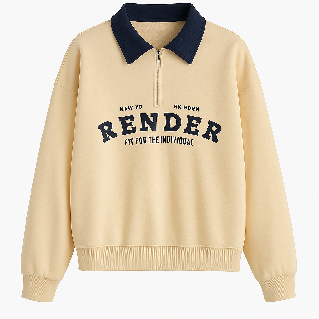 Polo Collar Sweatshirt