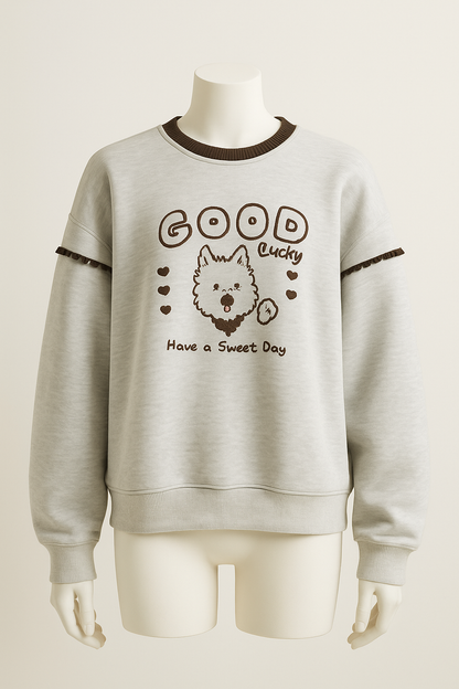 Cozy “Good Lucky” Dog Sweater