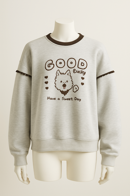 Cozy “Good Lucky” Dog Sweater