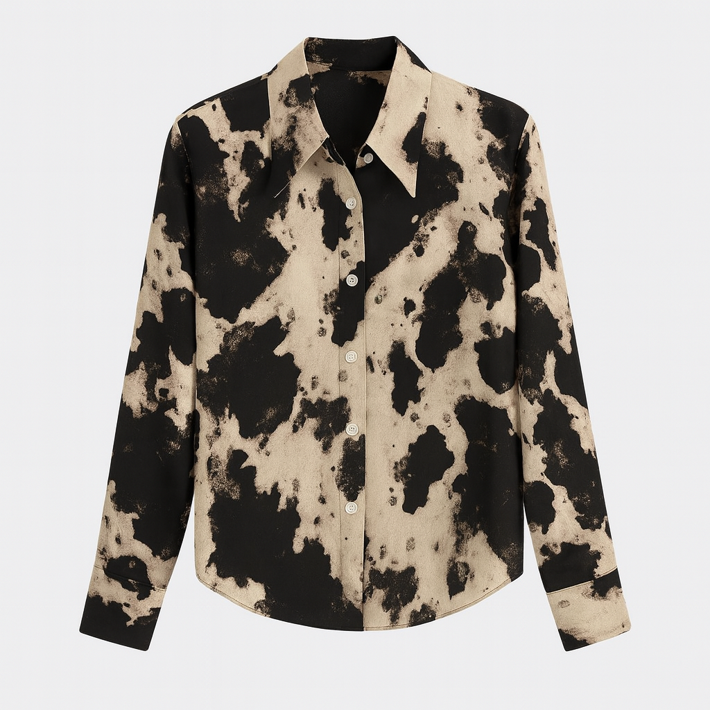 High-End Leopard Print Chiffon Shirt