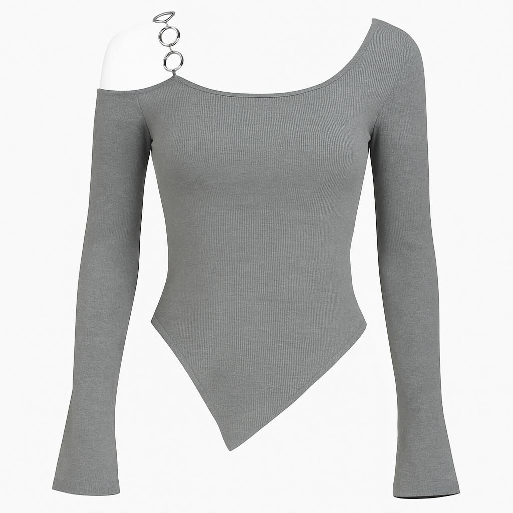 Spice circle chain cross-neck top