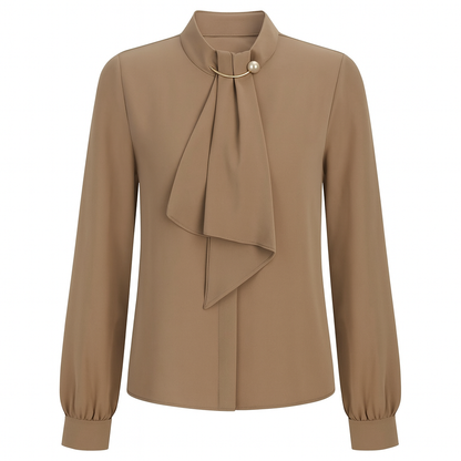 Lantern-Sleeve Korean Chiffon Top